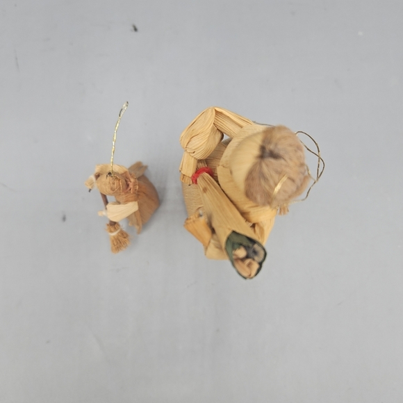 Vintage Corn Husk Doll Hanging Ornament Decor Handmade Fall Broom Harvest - Picture 5 of 11